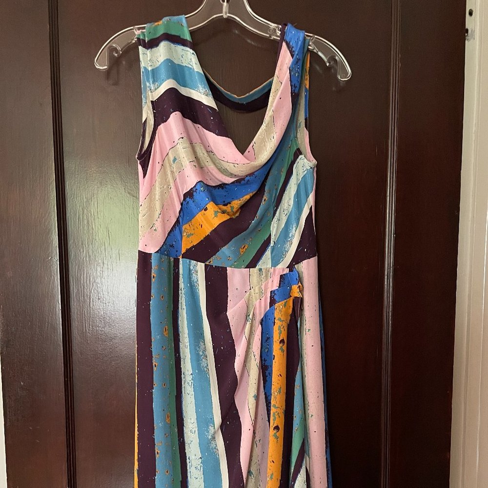 Tracy Reese midi cocktail dress 100% silk